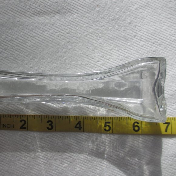 Vase Glass clear corner edge vintage - Picture 8 of 10